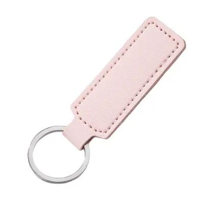 Simple Business-Style Car Key Fob, PU Leather DIY Key Ring