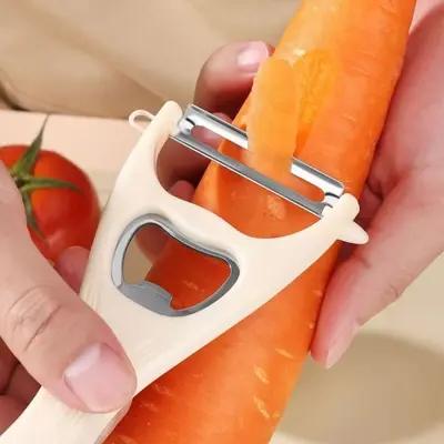 2-in-1 Stainless Steel Peeler with Bottle Opener, Apple Peeler