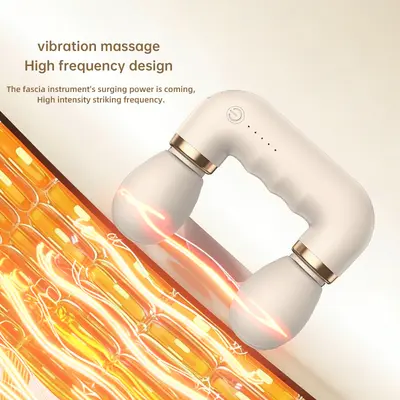 Dual-Head Fascia Gun Electric Massage Device Muscle Relaxation Massage Gun Multi-Speed Mini Handheld Vibration Stick Foreign Trade