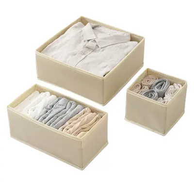 Six-Piece Lidless Foldable Storage Box Set for Toys and Socks