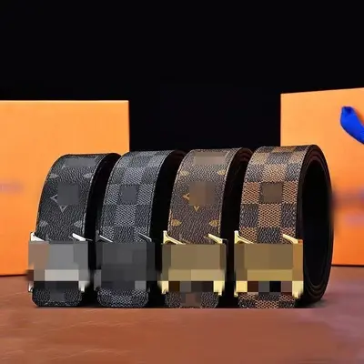L Erkek Bel Kemeri Baskı V Toka Klasik Trend Rahat Vintage Ekose Desen Çok Amaçlı Jean Pantolonu İş Toptan Deri Kemer