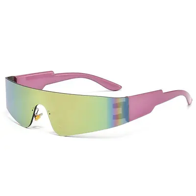 Punk-Sportsonnenbrille, einteiliges rahmenloses Design - 9