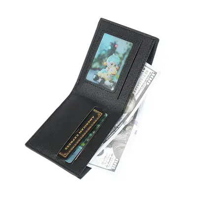 Short Men's Leather Wallet, Multifunctional Card Holder, Bifold Coin Compartment - 3
