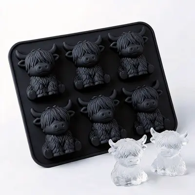 In Stock Silicone Ice Cube Mold Silicone Yak Ice Mold Mini Highland Cattle Ice Cube Mold - 4
