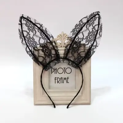 Lace Bunny Ears Headband, Vibrant Hair Clip for Women