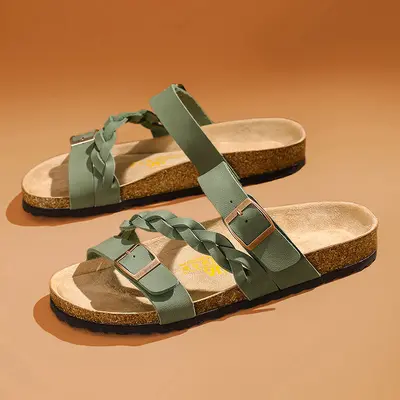 Men's Cork Flip-Flops, Thick Sole, Summer Style - 8