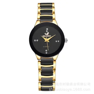 Women's tungsten steel watch with diamond steel strap, quartz - 6