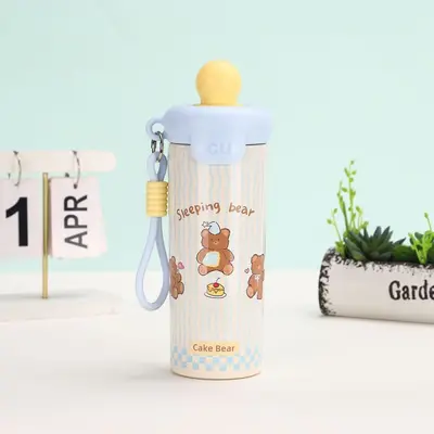 Cartoon Floating Ball Straw Cup, Portable Insulated Cup for Car Travel - 10
