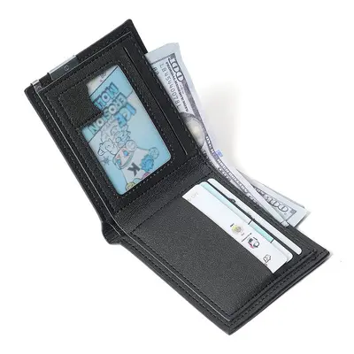 Men's Short Wallet with Metal Edge and Multiple Card Slots - 3