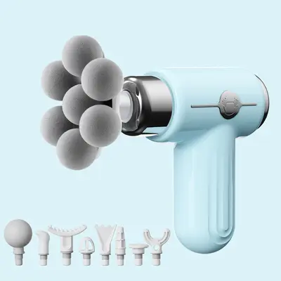 7-Head Massage Gun, USB Rechargeable, Vibration - 10