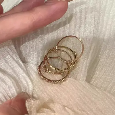 Vintage Cubic-Zirkonia Ring, schlankes Design, offener Ring - 3