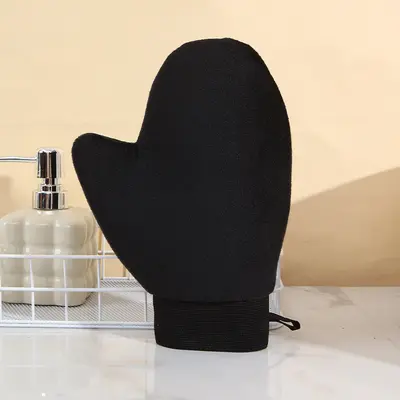 Bronzlaştırıcı yağın hızlı uygulanması için vücut losyonu eldivenleri, tembel masaj SPA için flok eldivenler, esansiyel yağlı bronzlaştırıcı eldivenler. - 8