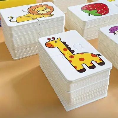 Kinder-Lernpuzzle Zuordnungsspielzeug, 1-6 Jahre, Tiermotiv - 5