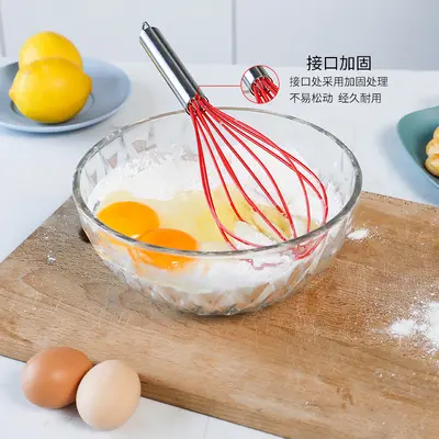 Pişirme araçları yumurta çırpıcı paslanmaz çelik kalınlaştırılmış mikser yarı otomatik yumurta çırpıcı manuel mini silikon çırpıcı