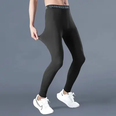 Men's High-Stretch Compression Tights, Quick-Dry Thin Style - 7