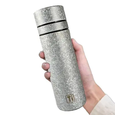 Pure Titanium Coated Thermos Cup with One-Click Lid and Tea Filter - 6