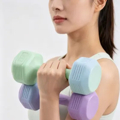Üretici toptan renkli dambıllar kadınlar için fitness açık hava ev ekipmanları çocuklar ve öğrenciler için hepsi bir arada ev