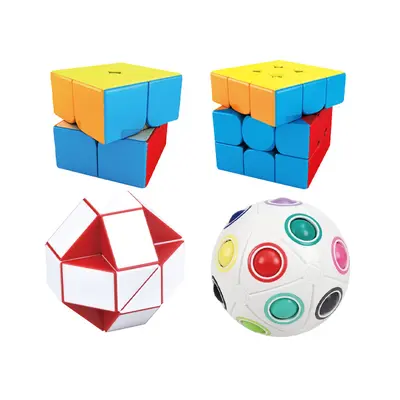 Smart Rubik's Cube Levels 2-5 Magic Ruler Rainbow Ball Gift Set, Educational Toy