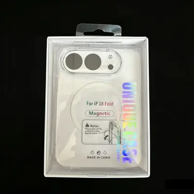 适用苹果18DUO左右折叠屏PC透明磁吸手机壳不易发黄源头工厂 - 8