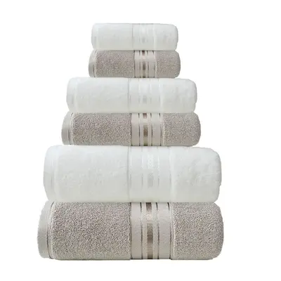 Baumwoll-Handtuchset, sechsteilig, glänzender Satin