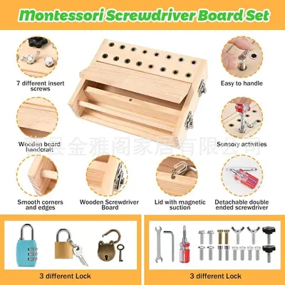 Montessori screwdriver set children educational screw removal toy combination tool learning sensory toy detachable