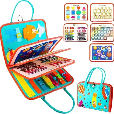 Montessori Felt Busy Board and Learning Book for Children - 12