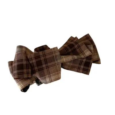 Women's Bow Banana Hair Clip, Retro Pattern, Half-Up Style