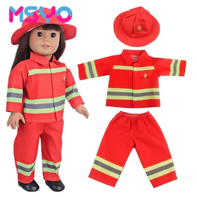 43cm Doll Outfit Set for 18 Inch American Girl Dolls, Firefighter Uniform