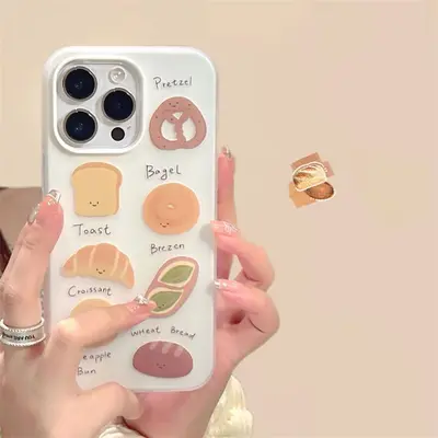 Apple 15promax, 16, 17, 14pro ve 11 telefon kılıfı için uygun ekmek tostu, iki-üçlü jöle, darbeye dayanıklı, 11 büyük delikli. - 5