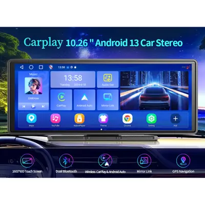 Araç kamerası 10.26 inç 4K CarPlay bluetooth - 10