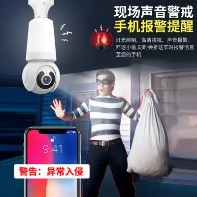 Q26 Bulb Camera, 360° WiFi, Night Vision, Full Color