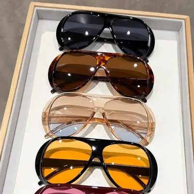 Large Frame Aviator Sunglasses, 5-Pack Set, UV Protection