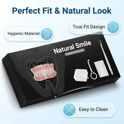 Realistic Fake Tooth Cover Set, S-3+20g - 4