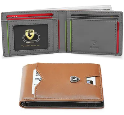 Karbon fiber dolar klipsi erkek cüzdanı, RFID korumalı, çok kartlıklı - 8