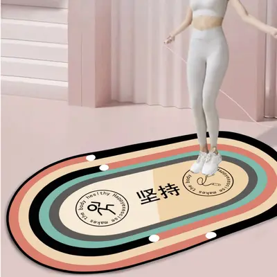 Home Fitness Floor Mat, Soundproof Shock-Absorbing Anti-Slip Mat for Jump Rope