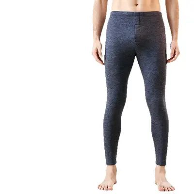 Men's Thermal Base Layer Pants, Wool-Silk Blend, Mid-Rise, Fleece-Lined - 5