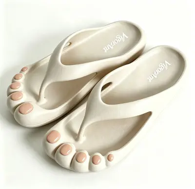 EVA Beach Slippers, Anti-Collision Toe, Quick-Dry Breathable, Five-Toe Design - 10