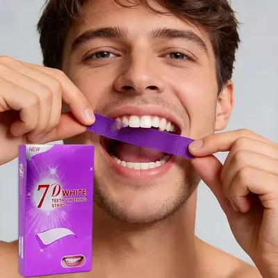 Purple V34 Teeth Whitening Strips, 7 Pairs - 3