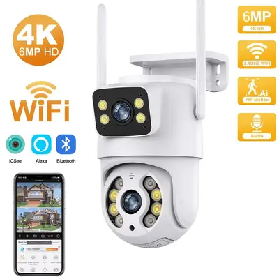 ICsee Outdoor 5G çift frekans izleme kamerası, çift lens, WiFi, HD