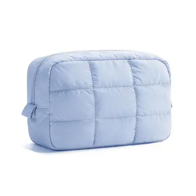 Gesteppte Kosmetiktasche im Puffy-Design, tragbarer Reiseorganizer