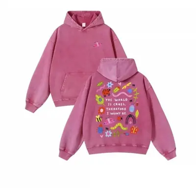 Y2 Ağır Kumaş Kapüşonlu Sweatshirt, 3D Dijital Baskılı Böcek Grafiti, Hava Katmanlı - 8