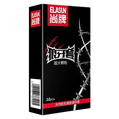 Shangpai X Kondome lang mit großen Noppen, 10 Stück, Wolfszahn-Design