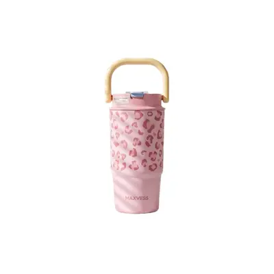 Leopard Print Portable Insulated Straw Tumbler for Summer - 6