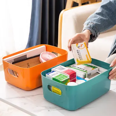 T kitap masaüstü kozmetik saklama kutusu muhtelif organizatör depolama sepeti plastik aperatif ev mutfak saklama kutusu
