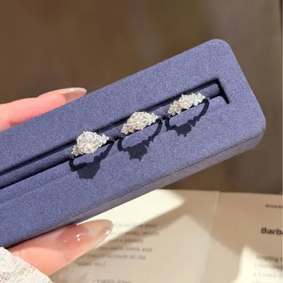 925 gümüş moissanit yüzük 1 karat kadın evlenme teklifi