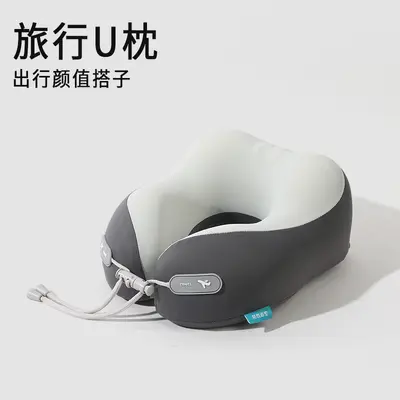 Soğutma U-şekli boyun yastığı, memory foam, katlanabilir seyahat - 7