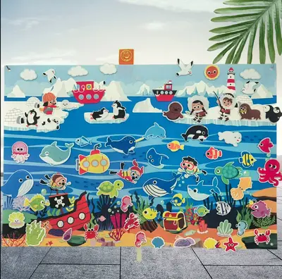 Felt Busy Board, Children's Educational Learning Board for Motor Skills - 8