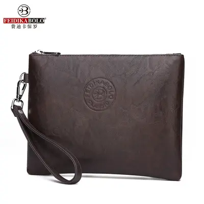 Men's PU Leather Envelope Clutch with Phone Compartment, 2023 Model - 4