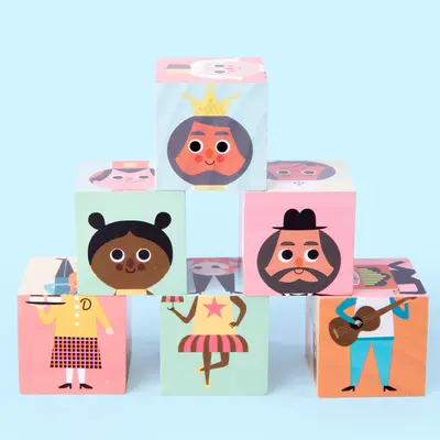 Wooden Versatile Figure Building Blocks, DIY Puzzle Blocks, Educational Wooden Toy