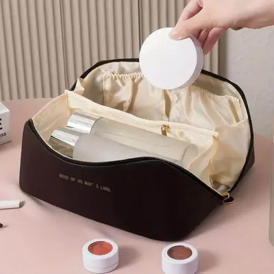 Accordion Pillow Cosmetic Bag Travel Portable Storage Bag Makeup Bag High-end Simple Large Capacity INS Storage Bag